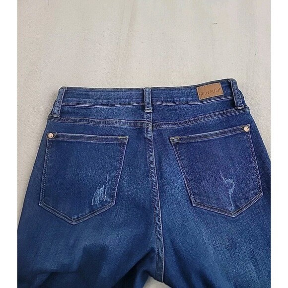 Judy Blue Womens 28x26.5 Jeans Relaxed Distressed Mid Rise Medium Stretch Modern - Picture 14 of 14